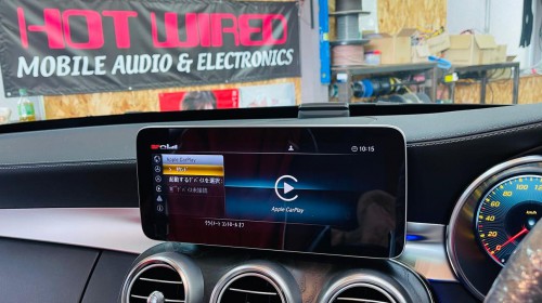 ベンツ Cクラス後期型 W205 12.3インチ純正ナビのCarPlayを