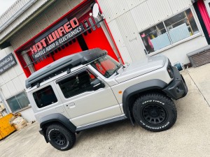 mountain tiger jimny ジムニー　ルーフキャリア  ルーフボックス　ジェットバッグ　スーリー  ヤキマ  イノー　yakima thule inno ルーフラック　荷物積載　最大積載量　名古屋　HOT WIRED