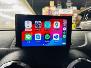 audi s3 a1 a2 q3 s4 アウディ　カーナビ　ワイヤレス　CarPlay カープレイ　後付けCarPlay ミラーリング avインターフェース hdmi入力　usb iPhone Hulu amazon Netflix 動画視聴　動画アプリ　サブスク　アウディ純正ナビ　MMI MMI2 MMI3 APPLE Android Auto YOUTUBE Bluetooth WIFI ヤフー　無線