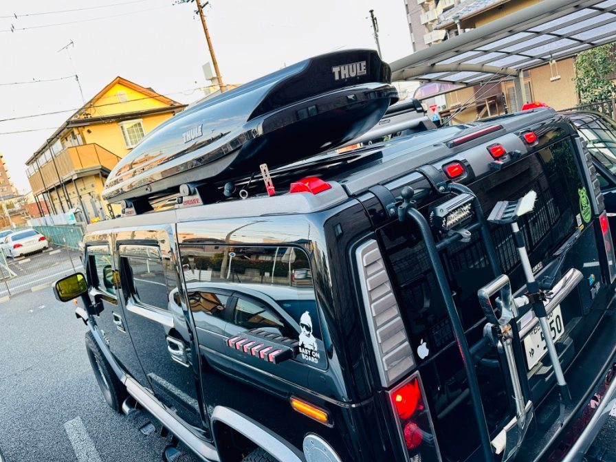 HUMMER H2にスノーボードキャリアを取り付けたい！